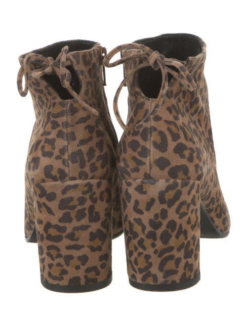 Stuart Weitzman Suede Animal Print Lace-Up Boots