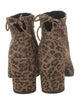 Stuart Weitzman Suede Animal Print Lace-Up Boots