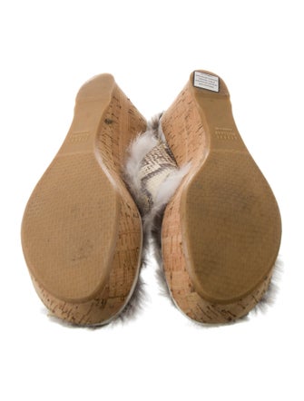 Stuart Weitzman Faux Fur Animal Print Slides