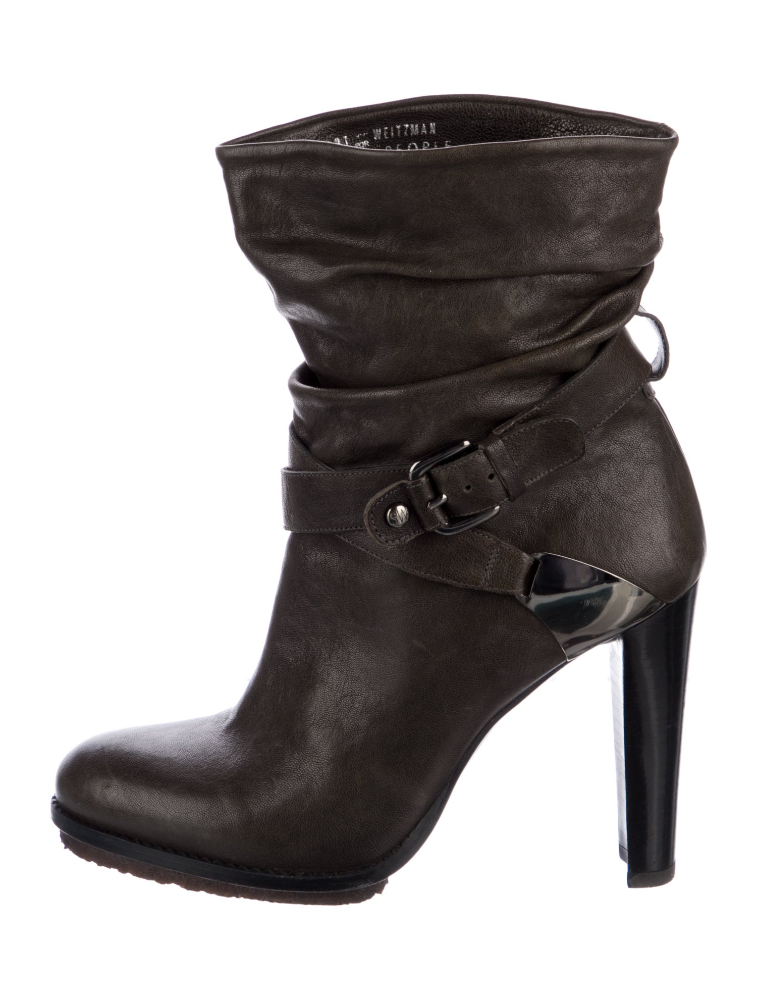 Stuart Weitzman Leather Moto Boots