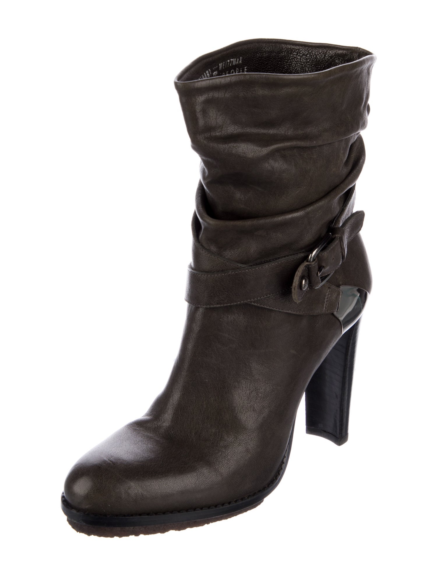 Stuart Weitzman Leather Moto Boots