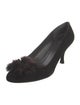 Stuart Weitzman Suede Pom-Pom Embellishments Pumps