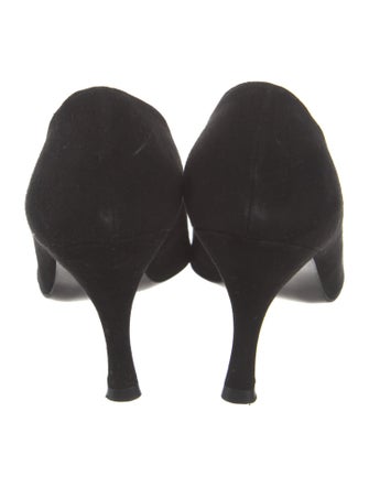 Stuart Weitzman Suede Pom-Pom Embellishments Pumps