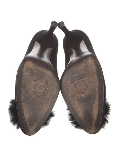 Stuart Weitzman Suede Pom-Pom Embellishments Pumps