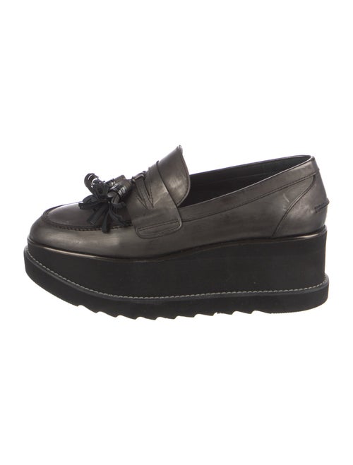 Stuart Weitzman Leather Tassel Accents Loafers