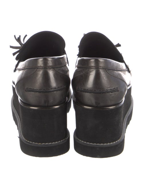 Stuart Weitzman Leather Tassel Accents Loafers