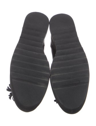 Stuart Weitzman Leather Tassel Accents Loafers