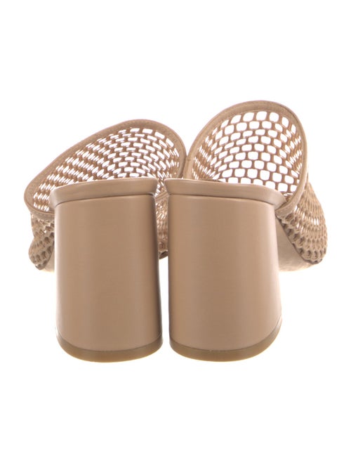 Stuart Weitzman Mesh Leather Trim Embellishment Slides