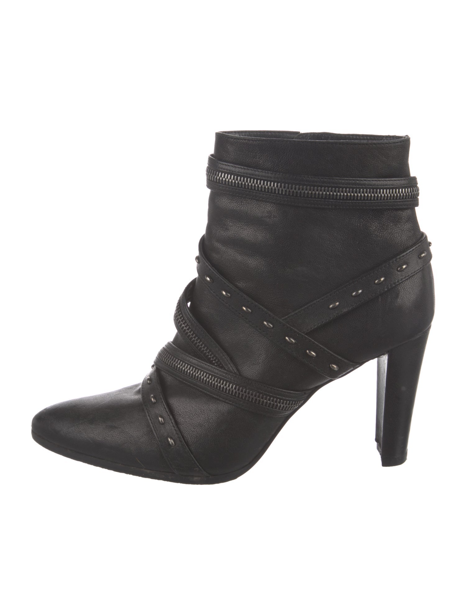 Stuart Weitzman Leather Studded Accents Lace-Up Boots