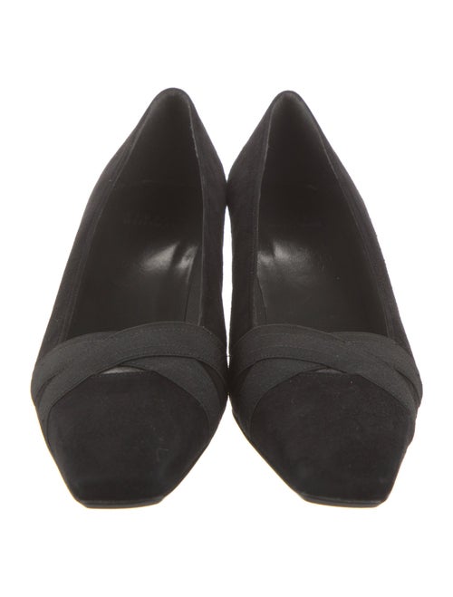Stuart Weitzman Suede Grosgrain Trim Pumps