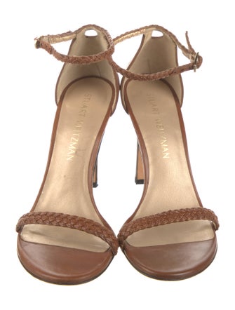 Stuart Weitzman Leather Braided Accents Sandals