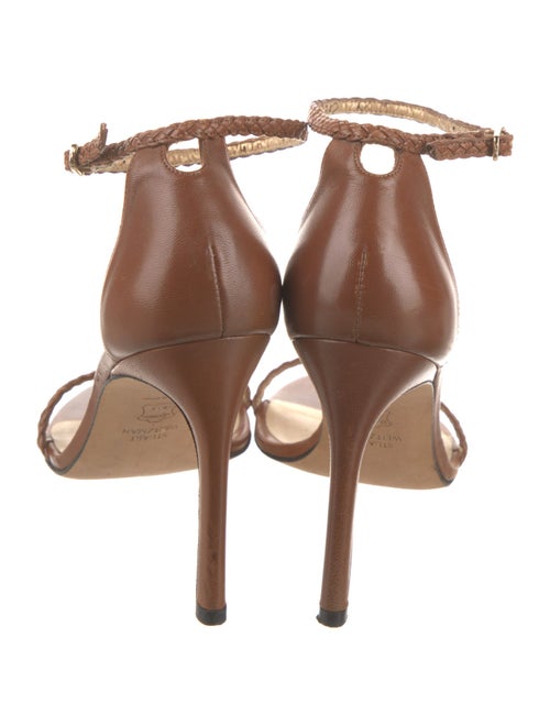 Stuart Weitzman Leather Braided Accents Sandals