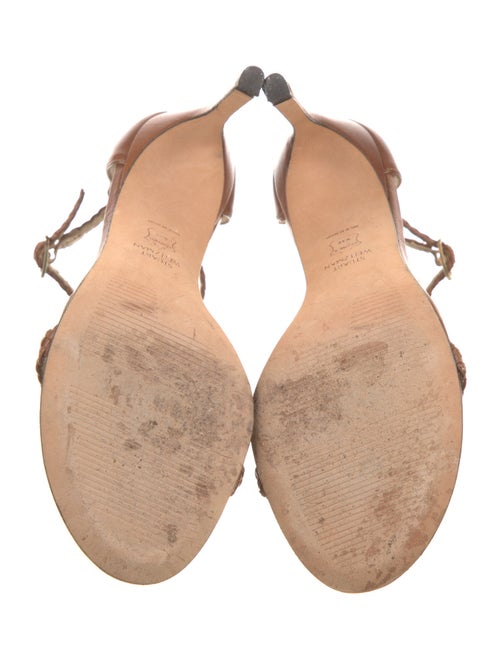 Stuart Weitzman Leather Braided Accents Sandals