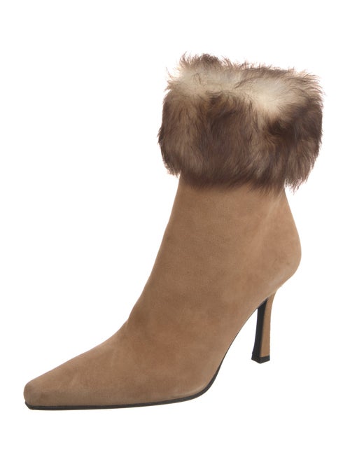 Stuart Weitzman Suede Fur Trim Boots