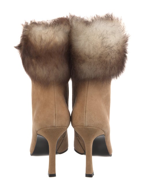 Stuart Weitzman Suede Fur Trim Boots