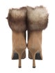 Stuart Weitzman Suede Fur Trim Boots