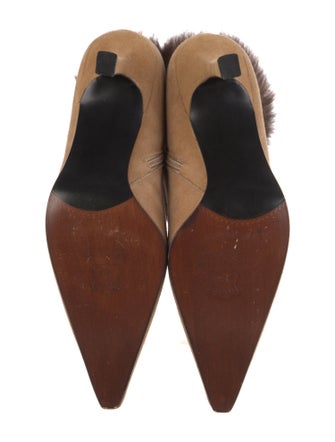 Stuart Weitzman Suede Fur Trim Boots