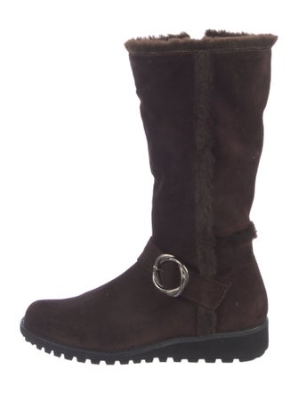 Stuart Weitzman Suede Moto Boots