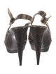 Stuart Weitzman Patent Leather Animal Print Slingback Sandals