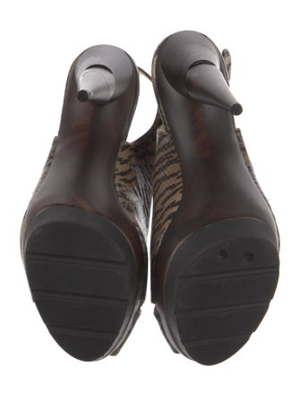 Stuart Weitzman Patent Leather Animal Print Slingback Sandals