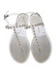 Stuart Weitzman Faux Pearl Accents Rubber T-Strap Sandals