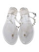 Stuart Weitzman Faux Pearl Accents Rubber T-Strap Sandals