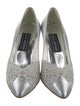 Stuart Weitzman Leather Crystal Embellishments Slingback Pumps