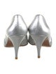 Stuart Weitzman Leather Crystal Embellishments Slingback Pumps