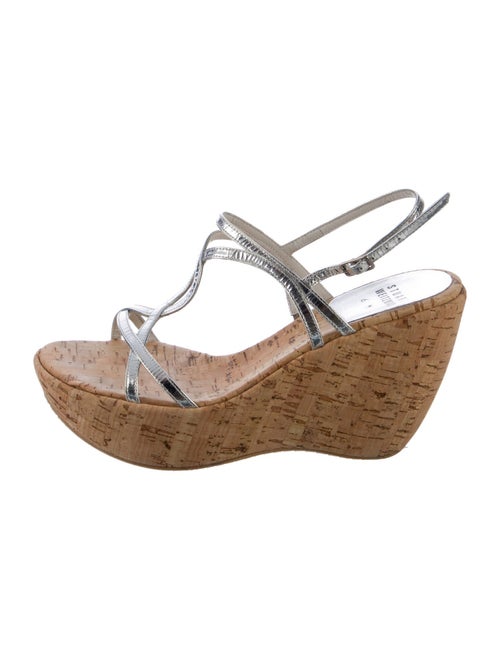 Stuart Weitzman Leather T-Strap Sandals