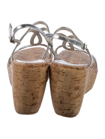 Stuart Weitzman Leather T-Strap Sandals