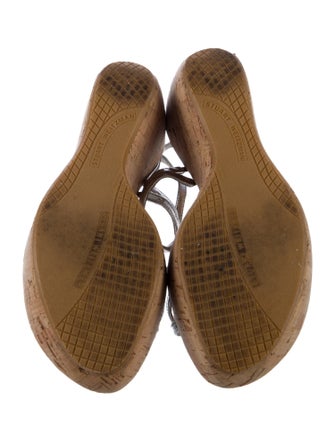 Stuart Weitzman Leather T-Strap Sandals