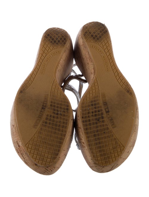 Stuart Weitzman Leather T-Strap Sandals