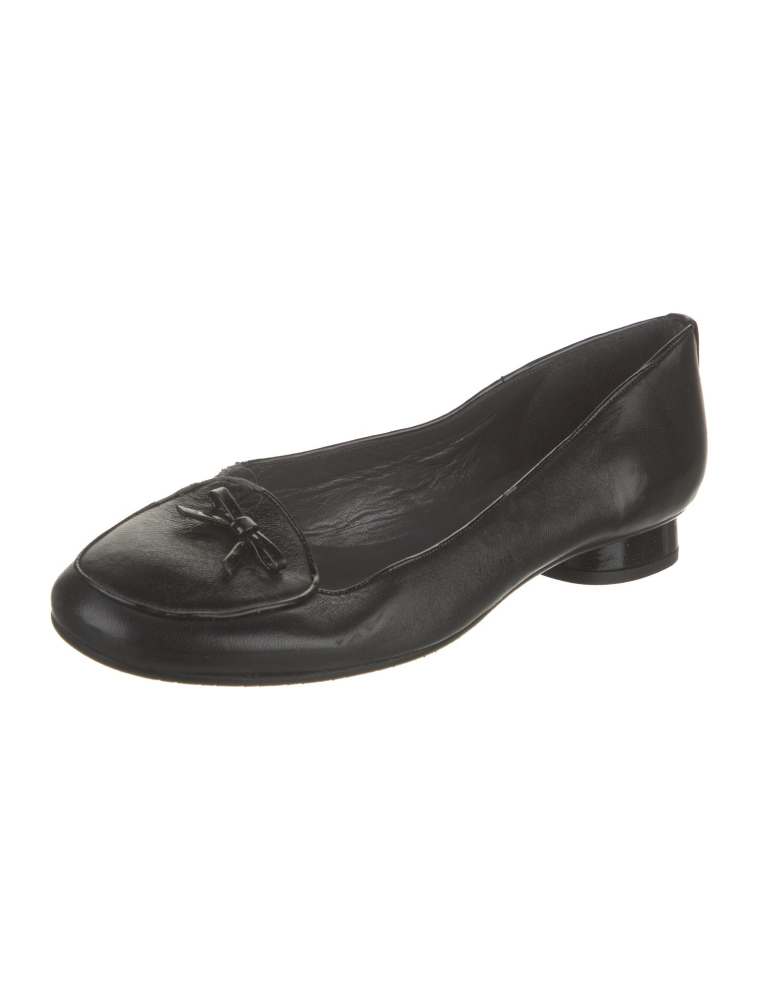 Stuart Weitzman Leather Bow Accents Flats
