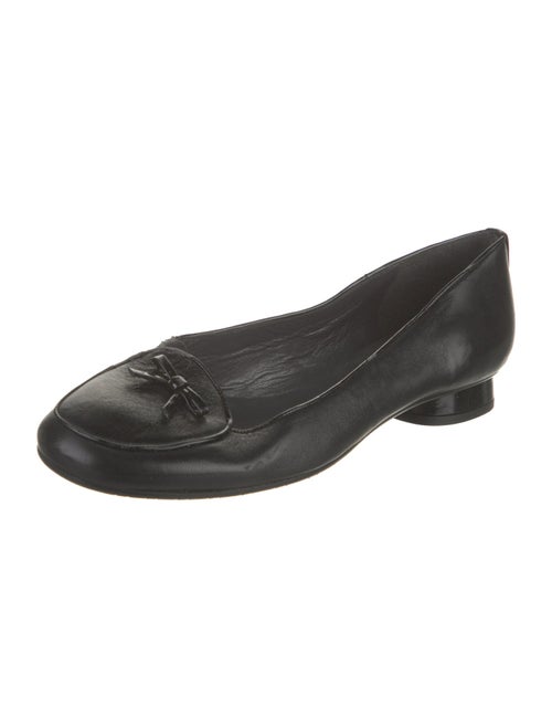 Stuart Weitzman Leather Bow Accents Flats