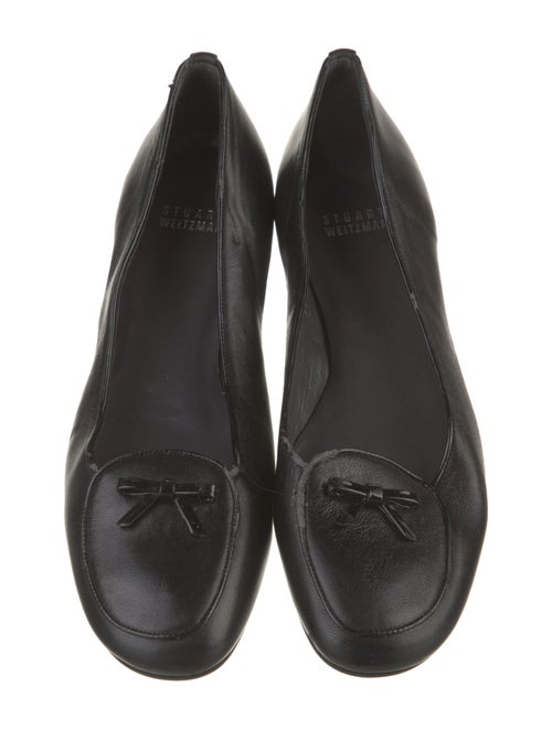 Stuart Weitzman Leather Bow Accents Flats