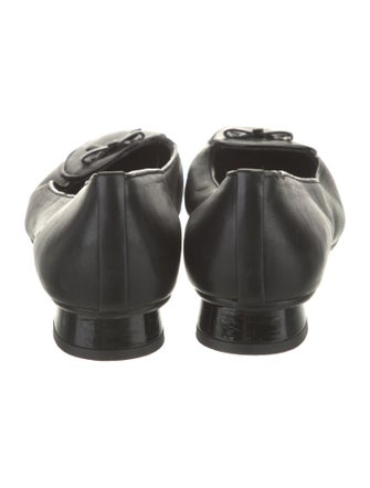 Stuart Weitzman Leather Bow Accents Flats