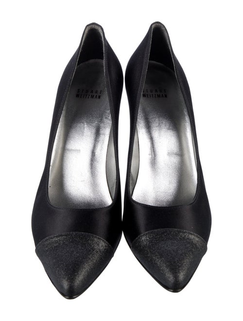 Stuart Weitzman Satin Glitter Accents Pumps