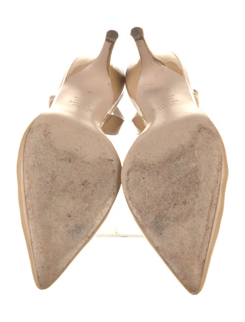 Stuart Weitzman Patent Leather Crystal Embellishments Slingback Sandals