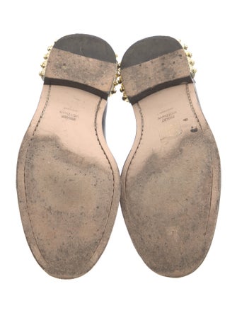Stuart Weitzman Leather Studded Accents Loafers
