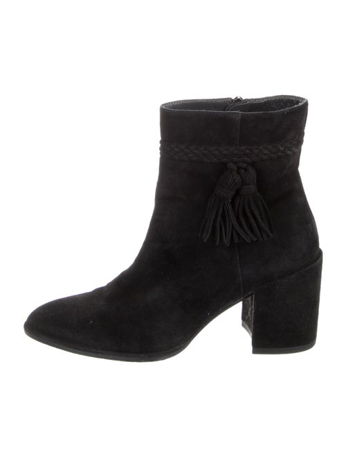 Stuart Weitzman Suede Fringe Trim Accent Boots