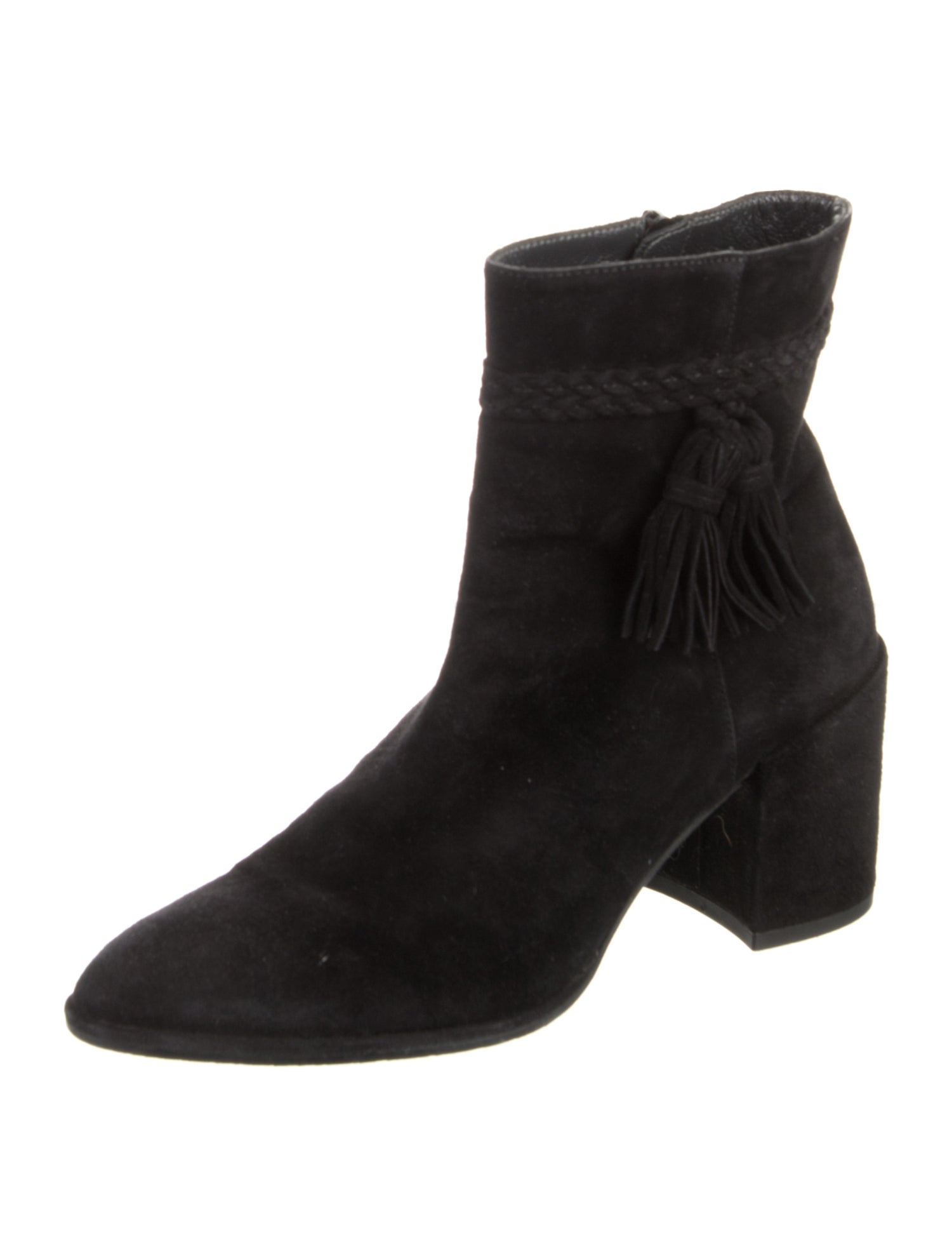 Stuart Weitzman Suede Fringe Trim Accent Boots