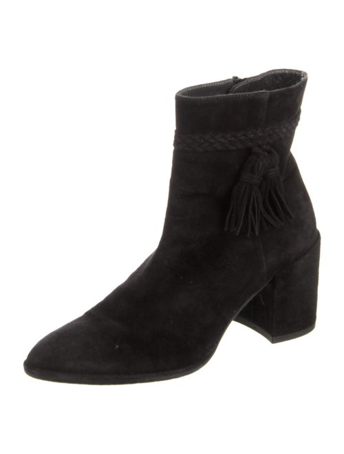Stuart Weitzman Suede Fringe Trim Accent Boots