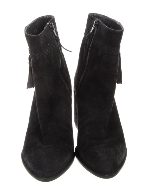 Stuart Weitzman Suede Fringe Trim Accent Boots