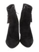 Stuart Weitzman Suede Fringe Trim Accent Boots