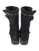 Stuart Weitzman Suede Studded Accents Moto Boots