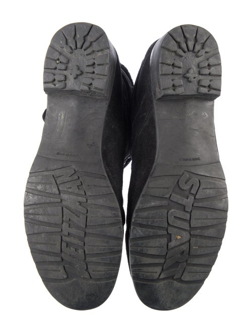 Stuart Weitzman Suede Studded Accents Moto Boots