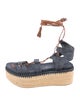 Stuart Weitzman Denim Tassel Accents Espadrilles