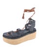 Stuart Weitzman Denim Tassel Accents Espadrilles