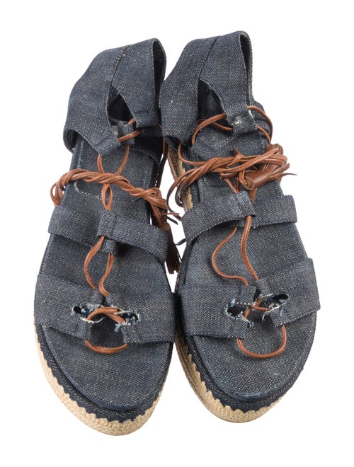 Stuart Weitzman Denim Tassel Accents Espadrilles