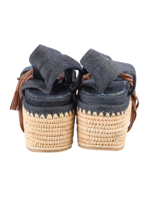 Stuart Weitzman Denim Tassel Accents Espadrilles